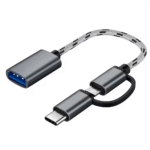 Cable Otg 2 En 1 Micro Y Tipo C A Usb Nylon (0381)