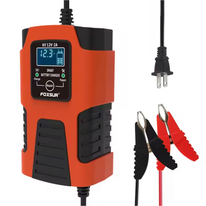 Cargador De Bateria De Carro Moto 6V 12V 2A (0832) - Imagen 1