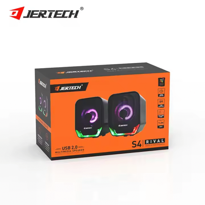 Cornetas Para Pc Jertech S4 Luz Led (0624) - Imagen 1