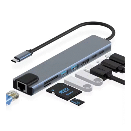 Hub Tipo C A 8 Multipuertos Con Rj45 Usb 3.0 (0903)