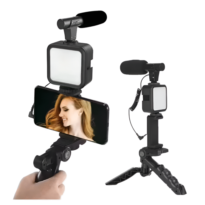 Kit Tripode Con Luz Led Y Microfono (0938) - Imagen 1