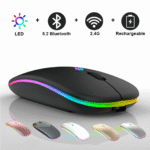 Mouse Inalambrico Recargable Luz Rgb (0182)