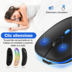 Mouse Inalambrico Recargable Luz Rgb (0182) - Imagen 5