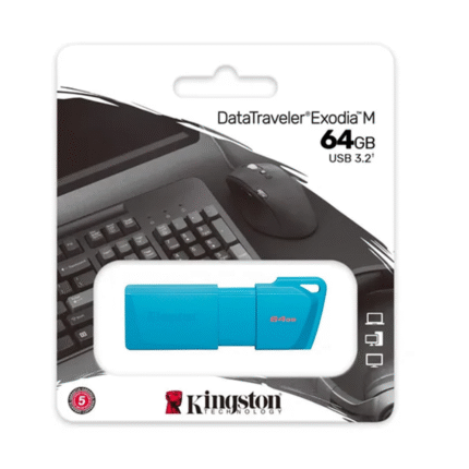 Pendrive Kingston 64Gb 3.2 Exodia M Azul Neon (0910)