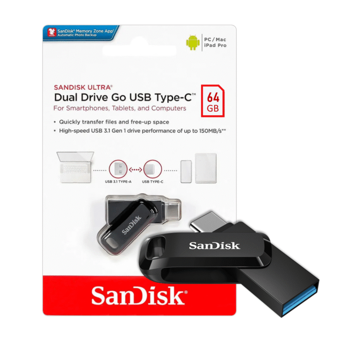 Pendrive Sandisk 64Gb Dual Drive Go 3.0 Tipo-C & Usb (0052) - Imagen 1