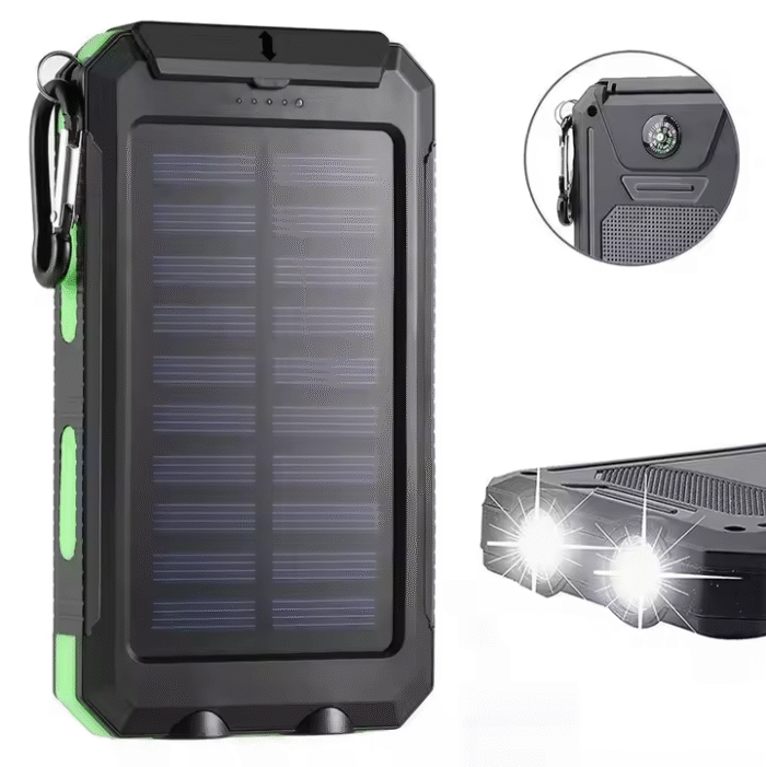 Power Bank 20.000 Mah Solar 2 Usb Linterna (0251) - Imagen 1