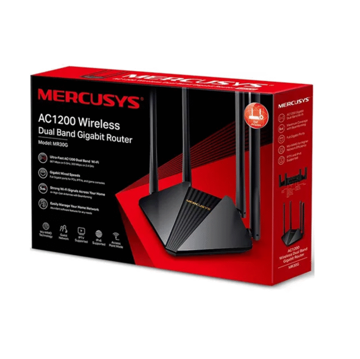 Router Mercusys Mr30G Ac1200 Dual Band Gigabit (0114) - Imagen 1