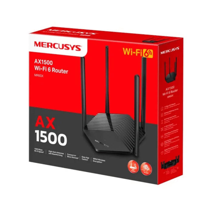 Router Mercusys Mr60X Ax1500 Wifi 6 Dual Band Gigabit (0824) - Imagen 1