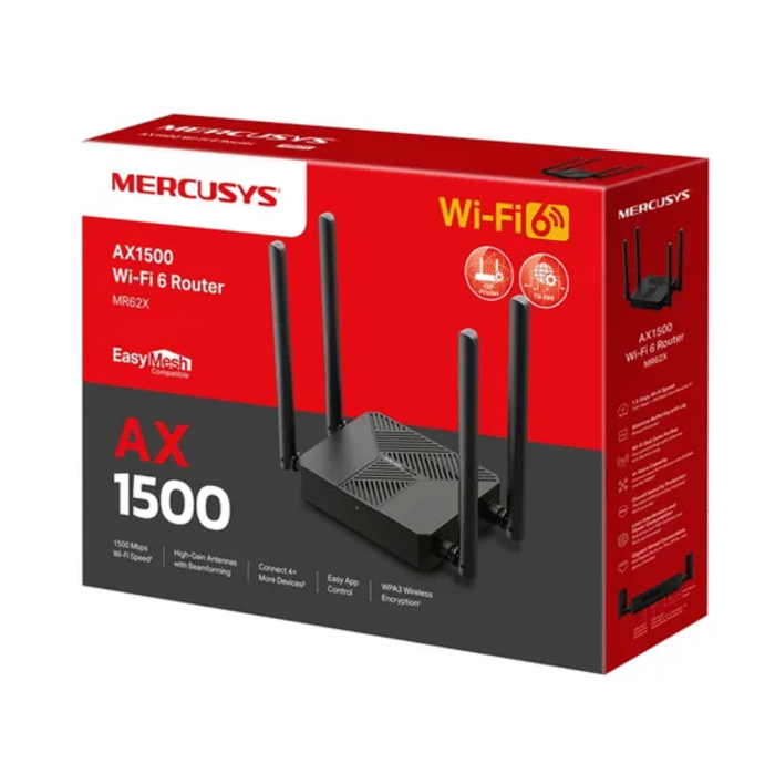 Router Mercusys Mr62X Ax1500 Wifi 6 Dual Band Gigabit (0960) - Imagen 1