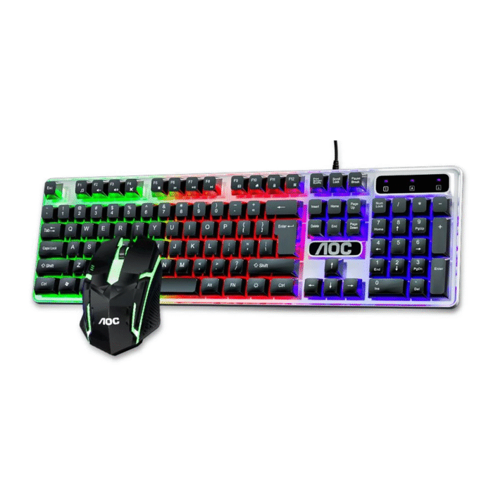 Teclado + Mouse Usb Luz Led Aoc Km100 (0205) - Imagen 1