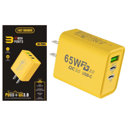 Cargador Carga Rapida 3Ptos 65W Qc3.0 Ar-Pd05 (0979)