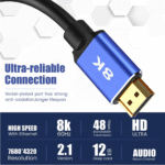 Cable Hdmi 8K 4K 48Gbps Hd V2.1 Premium 1.5Mts (1039) - Imagen 4
