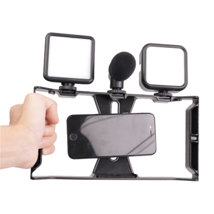 Estabilizador De Telefono Jaula Con Luz Led Y Microfono (1045)