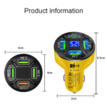 Cargador De Carro Qualcomm 4 Usb Pantalla 7A (1090) - Imagen 5